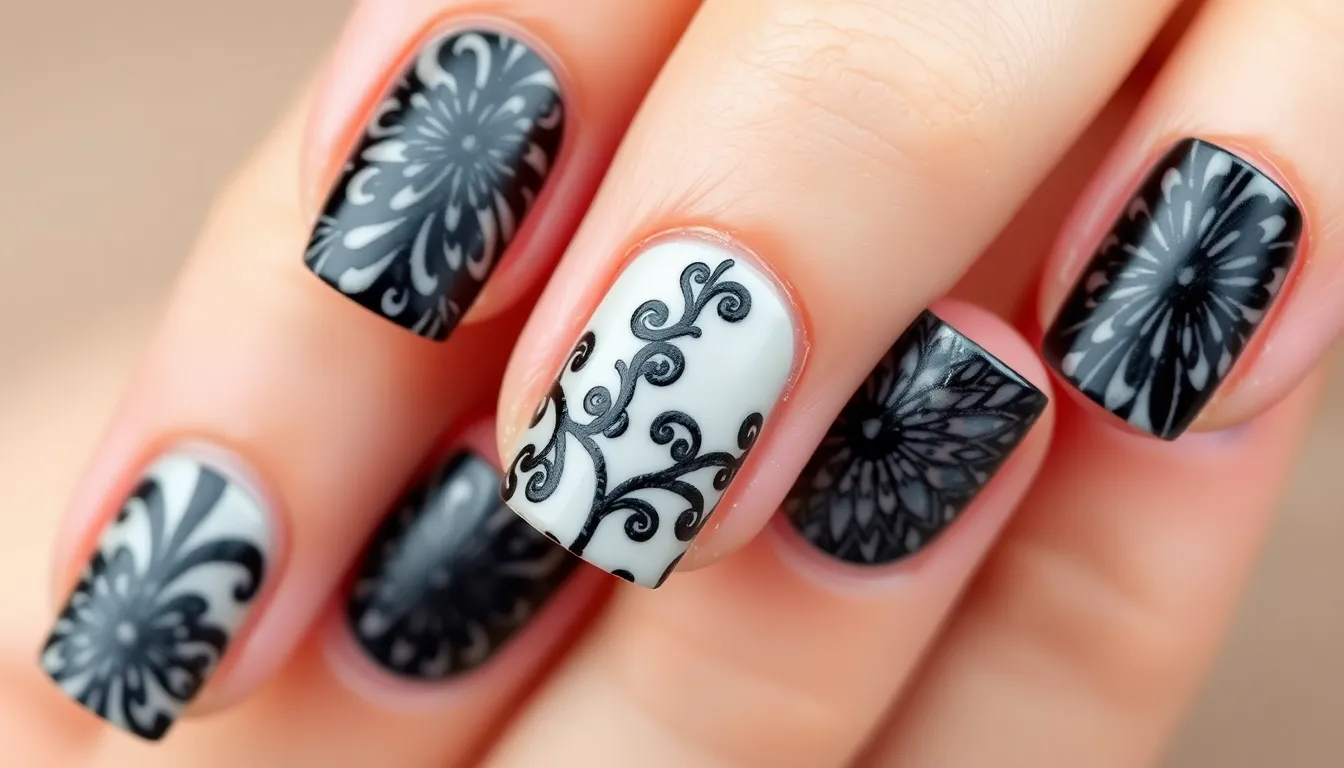 30+ Stunning Black Nail Art Ideas That'll Make You Ditch Color Forever 17