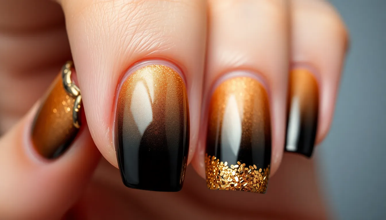 50+ Stunning Black and Gold Nail Ideas That'll Make You Feel Like Royalty 2 50+ Stunning Black and Gold Nail Ideas That'll Make You Feel Like Royalty 1