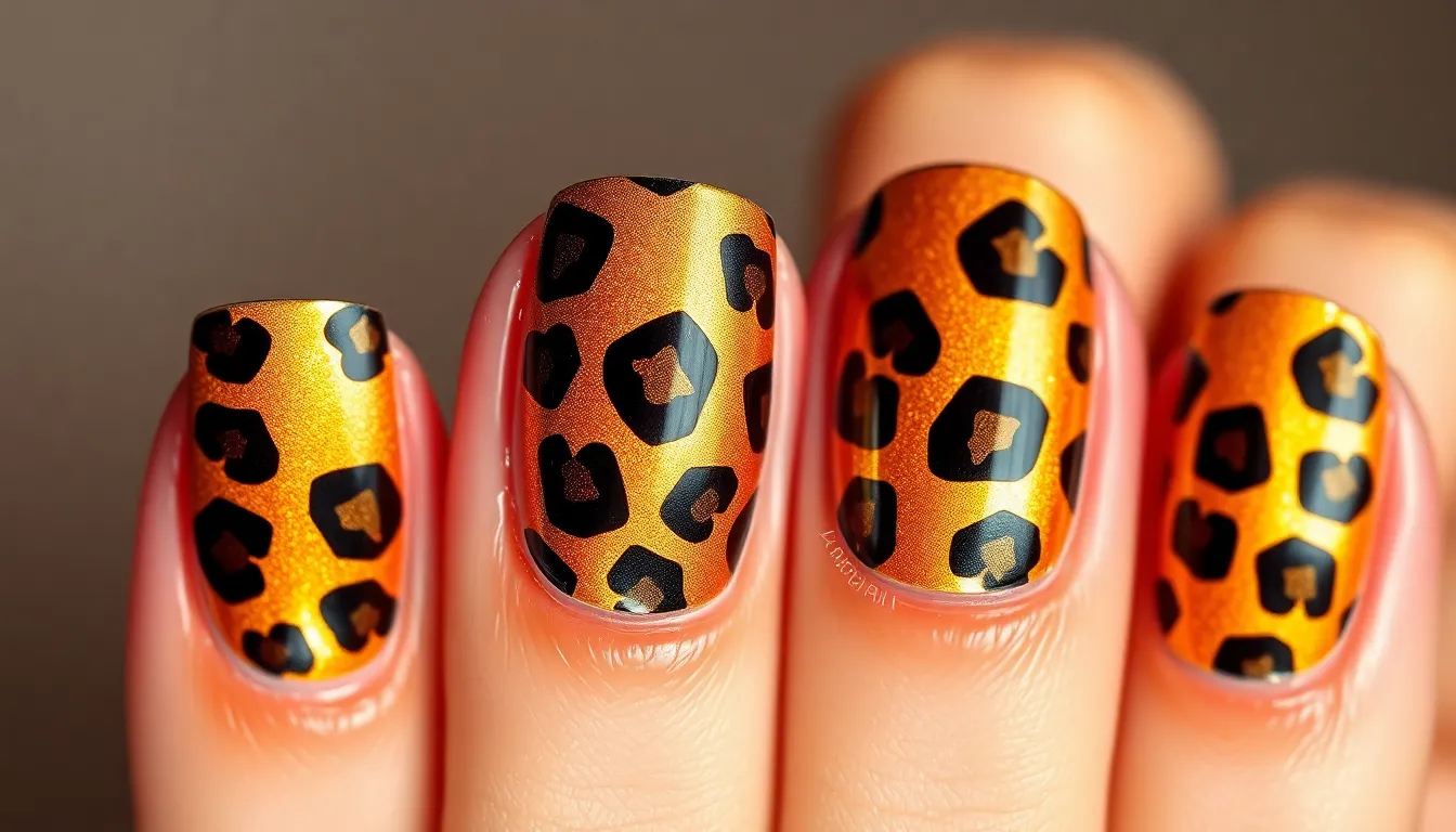25 Stunning Cheetah Nail Ideas That'll Make You Feel Fierce and Fabulous 2 25 Stunning Cheetah Nail Ideas That'll Make You Feel Fierce and Fabulous 1
