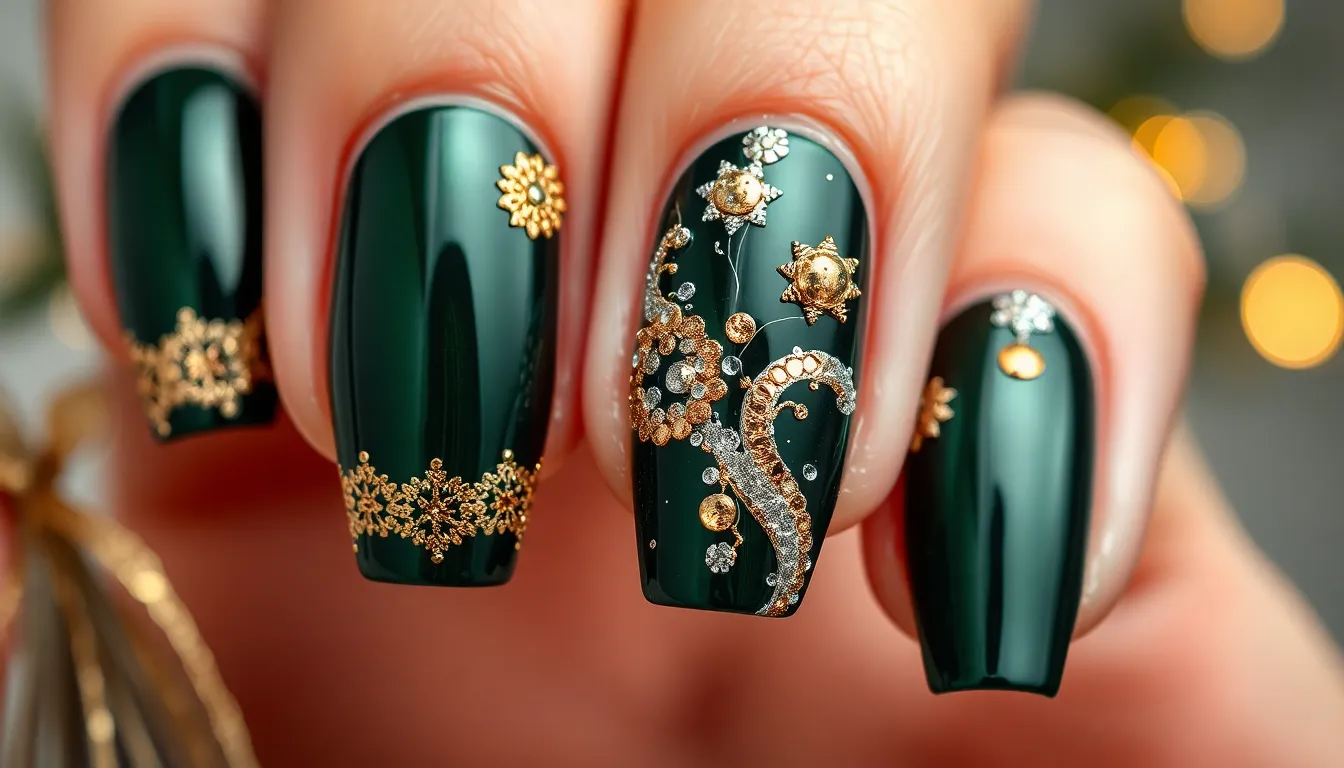 50 Stunning Dark Green Nail Ideas to Elevate Your Manicure Game in 2025 1