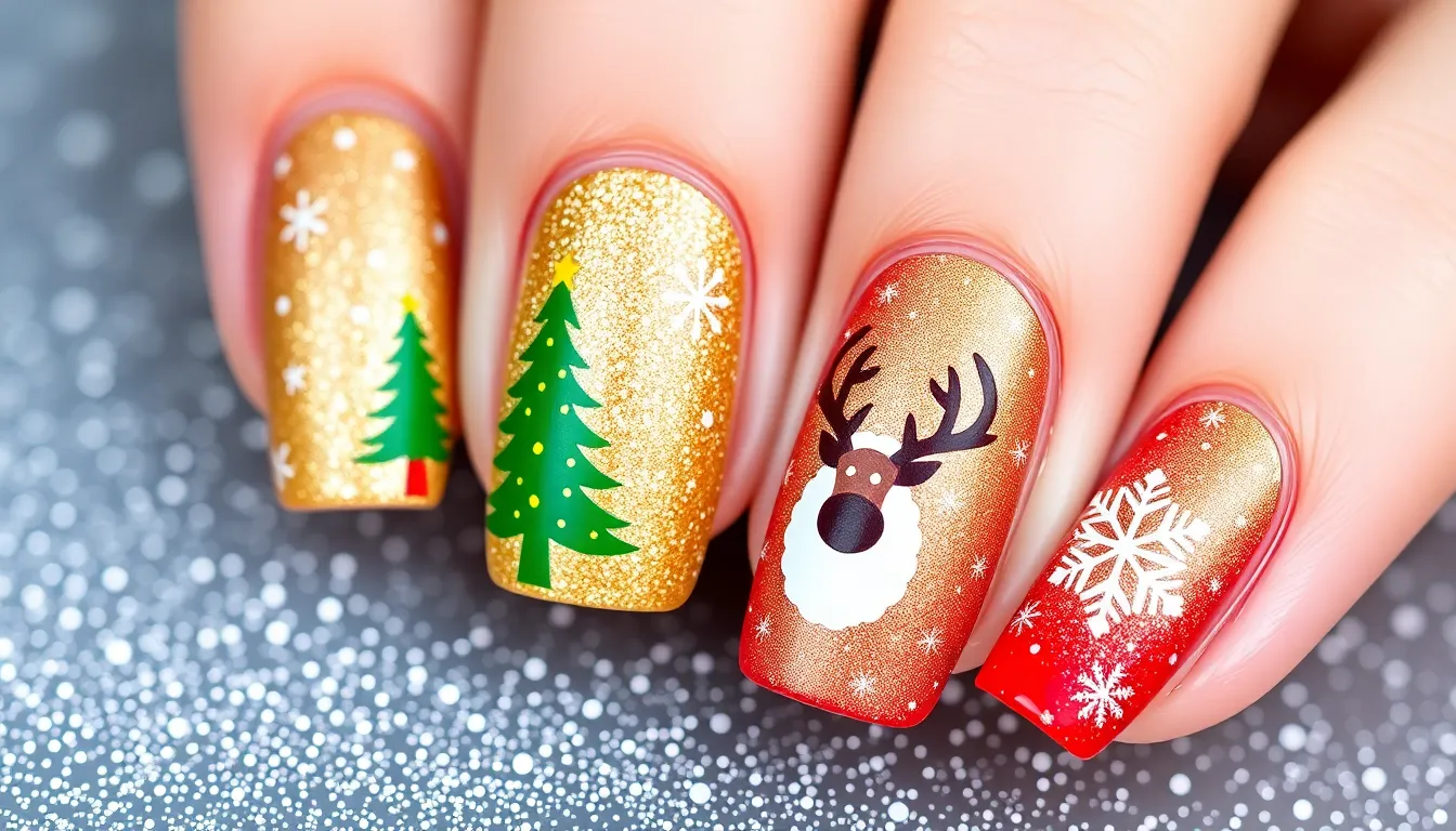 50 Stunning Christmas Nail Art Ideas for the Perfect Holiday Manicure 2 50 Stunning Christmas Nail Art Ideas for the Perfect Holiday Manicure 1