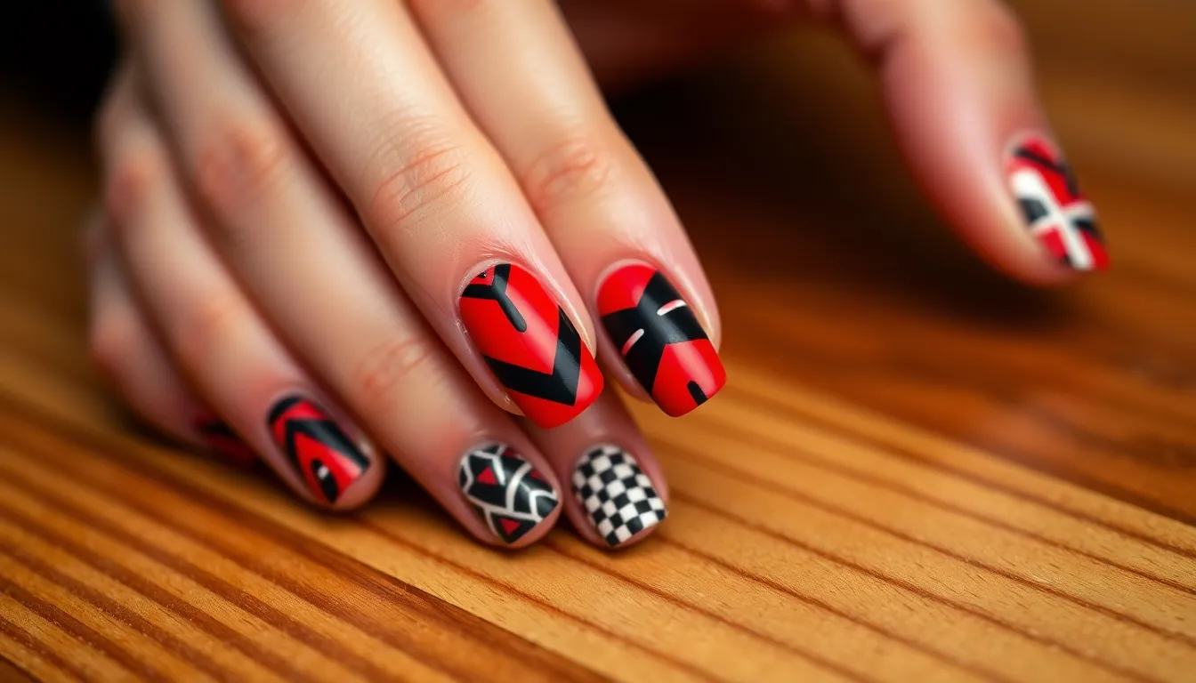 25 Stunning Red and Black Nail Art Ideas for Every Style & Occasion 2 25 Stunning Red and Black Nail Art Ideas for Every Style & Occasion 1