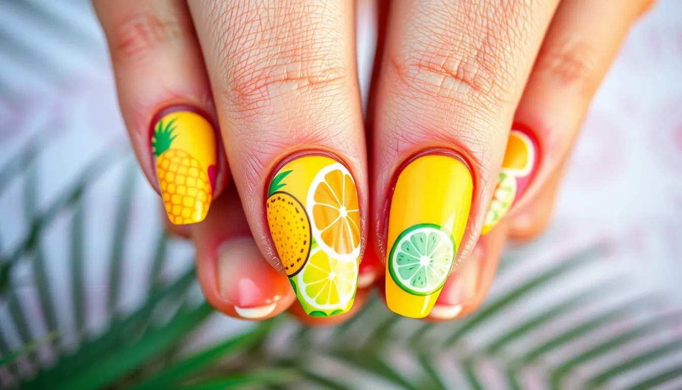 30 Stunning Tropical Nail Ideas to Transform Your Summer Manicure 2 30 Stunning Tropical Nail Ideas to Transform Your Summer Manicure 1